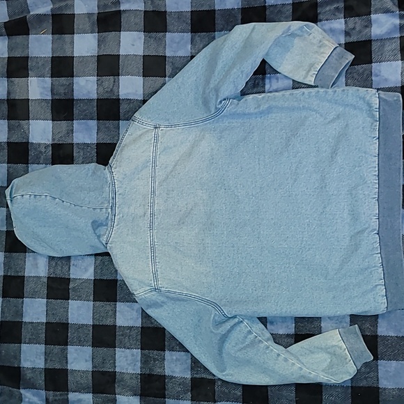 The Rail. Denim SHERPA-Lined Full-zip Hooded jacket. Unisex size Large - Picture 9 of 14